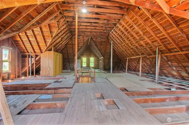 Tons of potential in the unfinished attic area