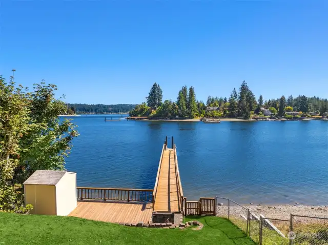 View of the dock from the patio.