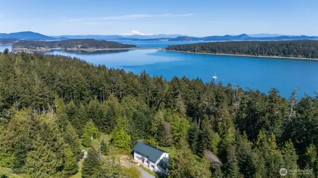 Property in foreground, Mud Bay and Mt Baker in background