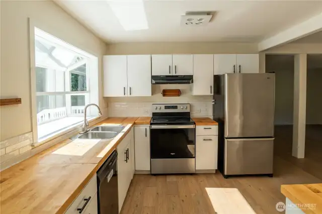 Kitchen seen from dining area