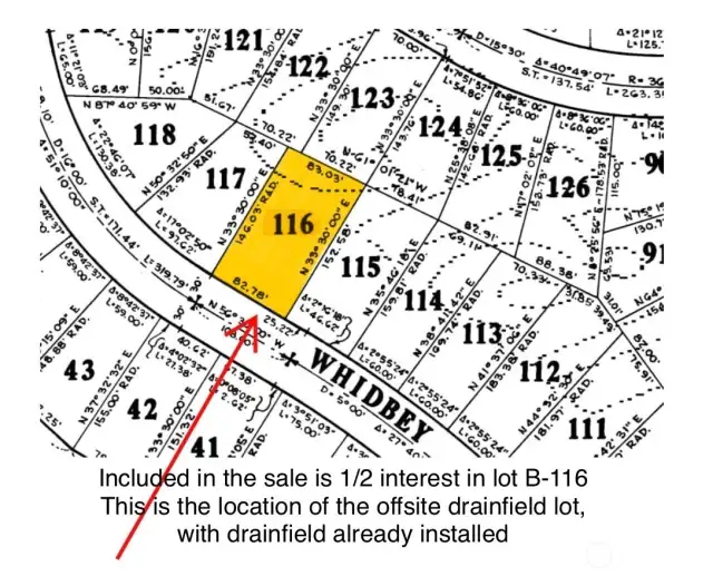 Lot B-116, offiste drainfield lot with drainfield installed