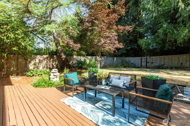 A spacious backyard that connects to the neighborhood trails.