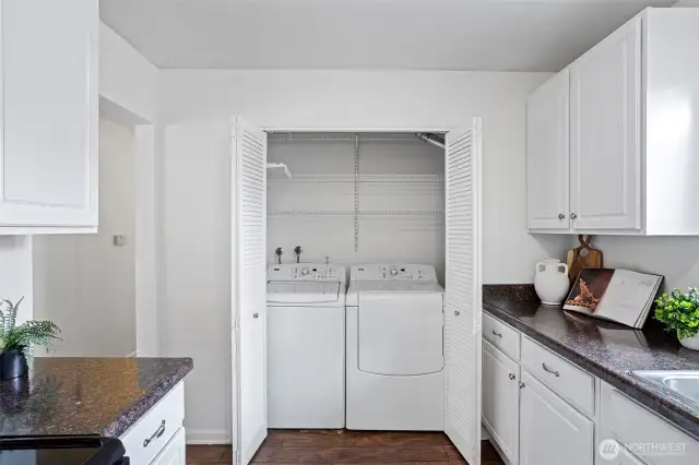 Washer and Dryer closet conveniently located at the heart of the home.