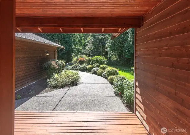 Light, bright and covered entryway greets you.