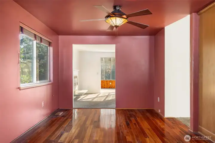 Formal dining is between kitchen and living room