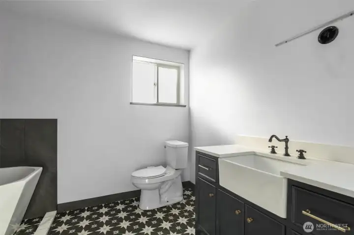 Spa style lower level full bathroom remodeled in 2023