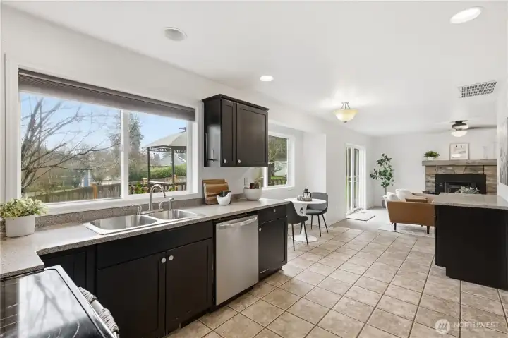 Kitchen open to family room
