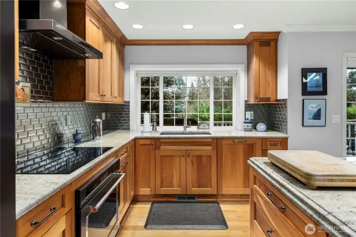 New cabinets and countertops in this fully remodeled kitchen.