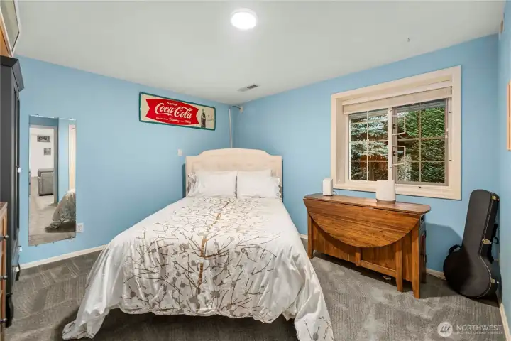 Lower level ADU completed with living room and kitchen, 1 bedroom and a full bath.