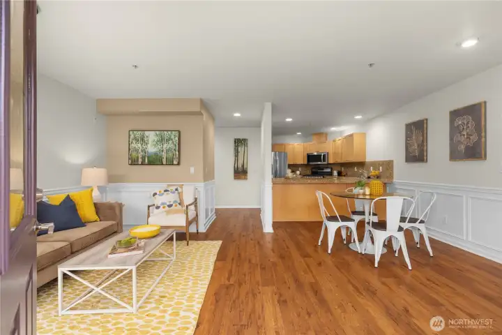 The main living space has luxury vinyl plank and is open with tons of natural light.