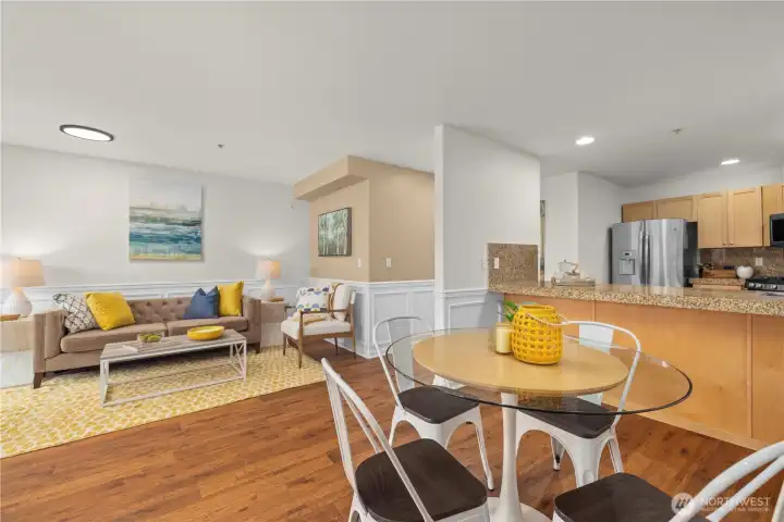 View from in front of the fireplace.