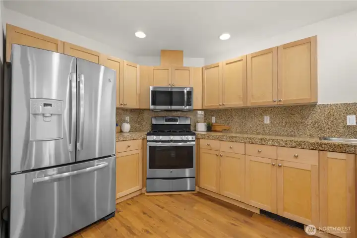 Stainless steel appliances.