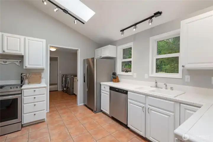 Kitchen with plenty of counter space and room to move about.