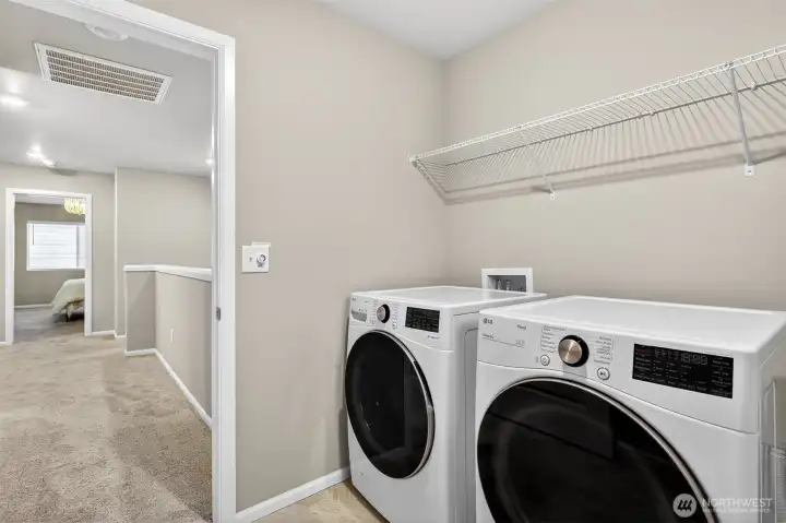 Washer and dryer - down the hall from bedrooms