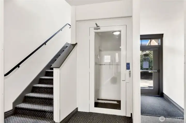 Elevator access. The current owners use the stairs for every access but leave a wagon downstairs and put their groceries in the wagon and then use the elevator to access the 2nd floor. Brilliant!