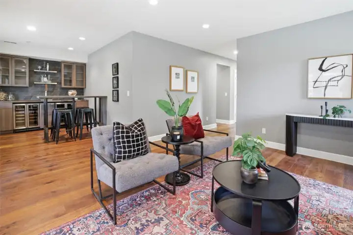 Lower level entertainment room.