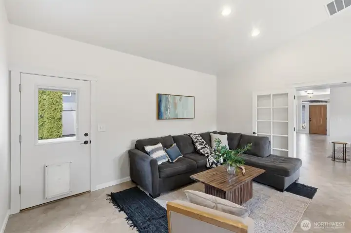 Additional room through french doors