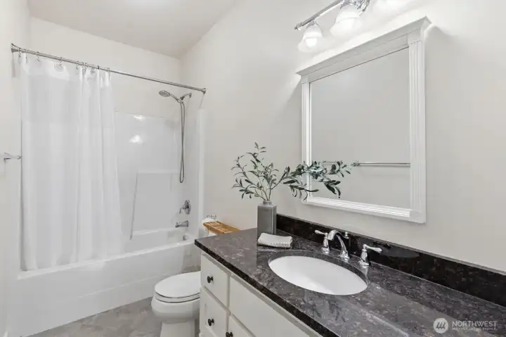 Bathroom shared by spare bedrooms