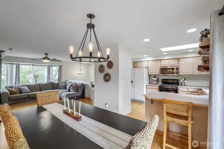 Open layout keeps conversations flowing between rooms.