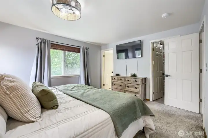 Walk-in closet provides excellent storage space.