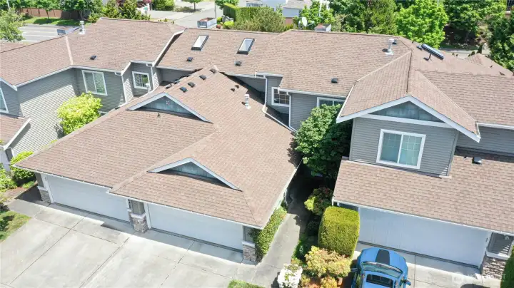 Aerial view of the townhome