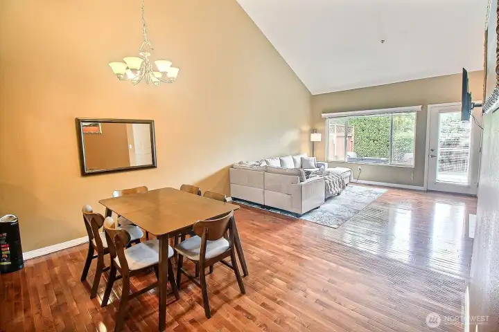 Dining Room with family room in the background