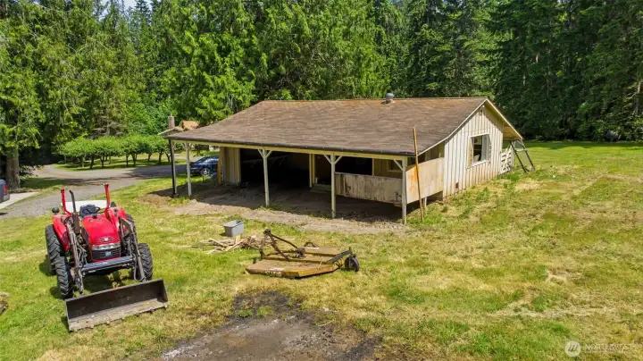 The working barn also has a tack room and it's ready for your horses, chickens, or whatever animals you desire for this perfect hobby farm.