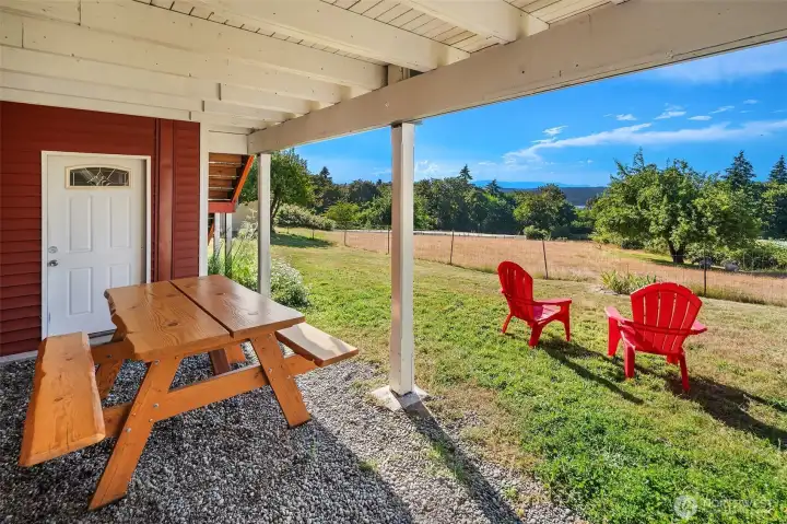 Lower level patio and covered dining area