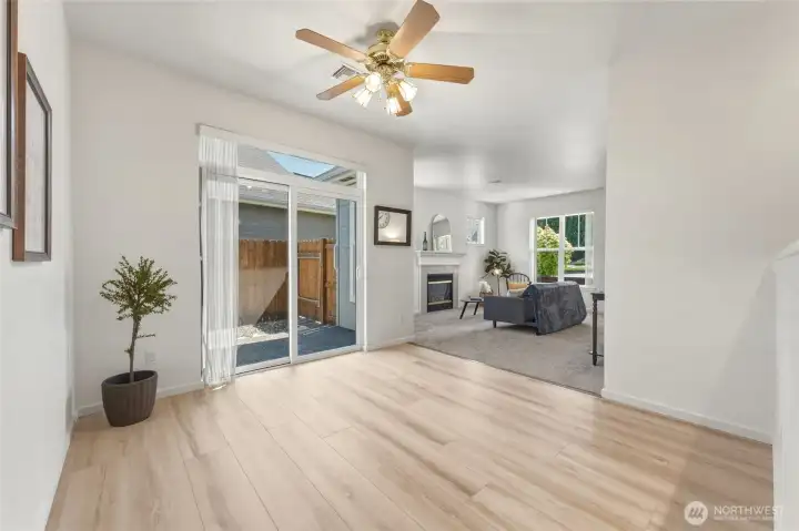 Vinyl Plank Flooring throughout Dining, Kitchen, Bathroom and Utility Room.