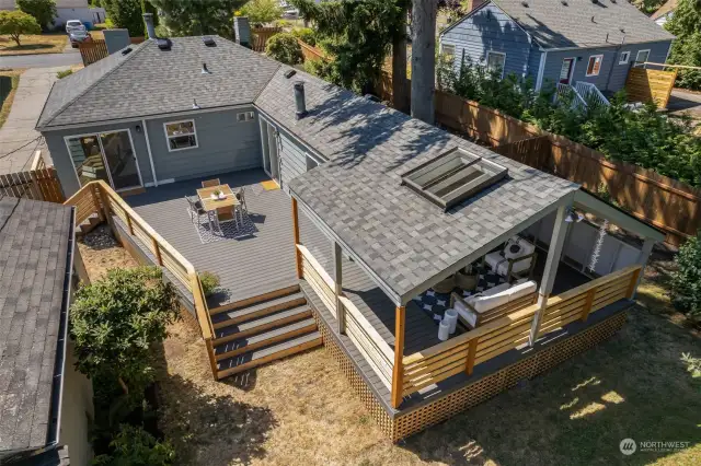 View of back deck from above.