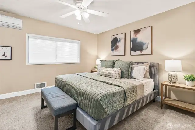 The spacious guest bedroom on the main floor.