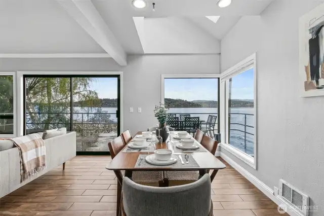 Like every room of this home you are bathed in ample natural light every day of the year, and of course surrounded by expansive and stunning views of Lake Washington.
