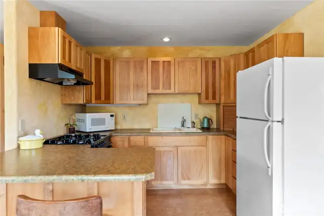 The apartment has its own full kitchen.