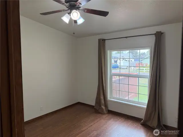 Guest Bedroom with ceiling fan.