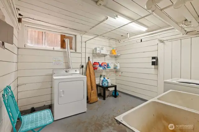 Shared laundry facilities for three units