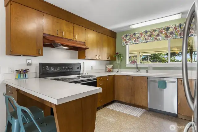 Fantastic walnut cabinetry