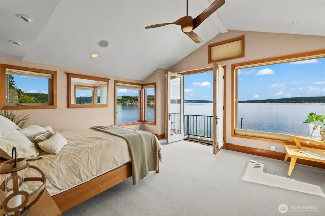 The owner’s suite features a Juliet balcony to soak in the sunrise views and fresh salt water air.