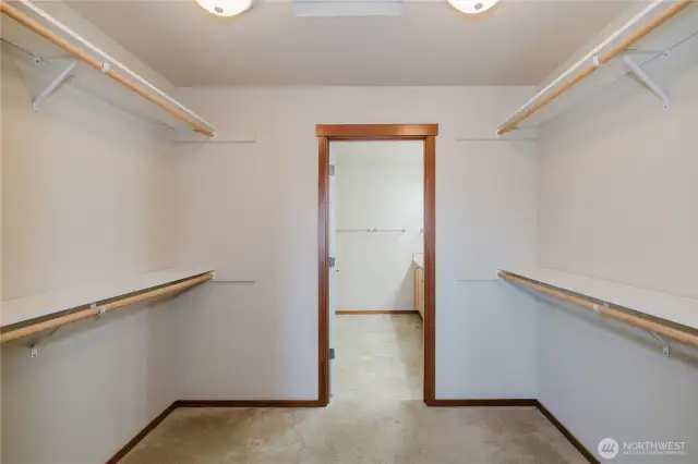 primary suite walk-in closet