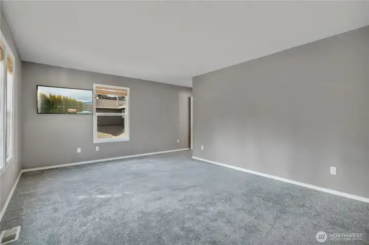 Plush new carpet adds comfort and warmth.