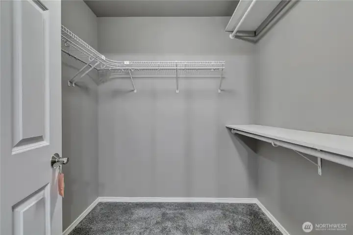 Walk-in closet for easy organization.