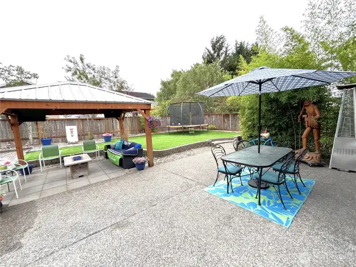 Gazebo, patio, pool and no mow yard!