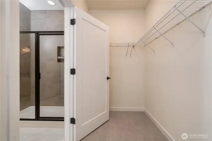 Primary Shower & Walk-in Closet - Pics are of a different 2014 plan. Features and colors may differ.