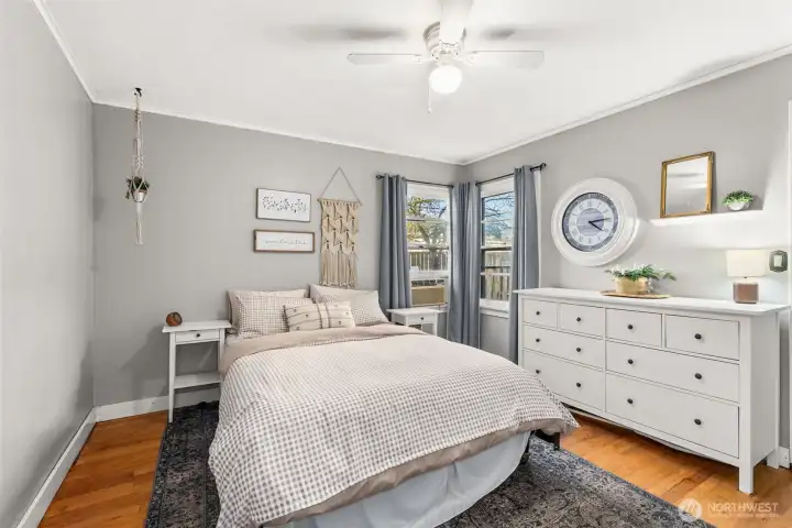 Spacious primary - bathroom to the right