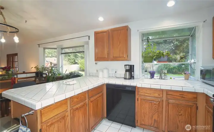 Kitchen with garden window
