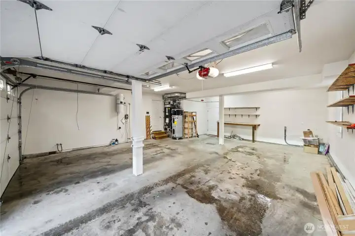 Oversized Two Car Garage Attached To House