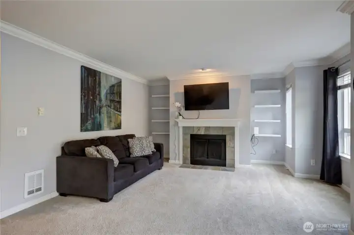 Open concept living and dining area