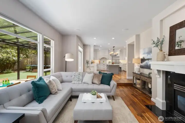 Great gathering space off kitchen