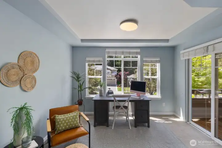 Spacious Office/Den off Primary Bedroom with deck