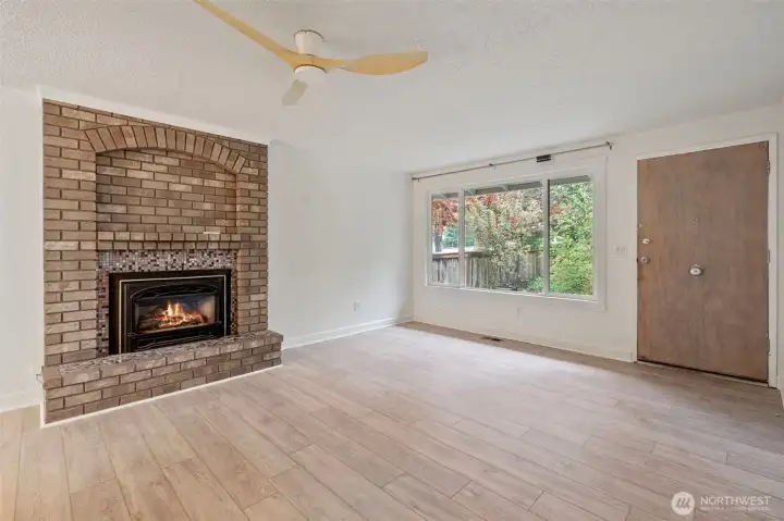 Living room, gas fireplace