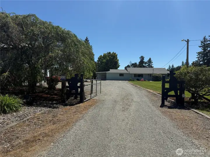 Gated Entry with electronic opener for privacy and to keep others in.